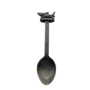 Atlantic City Aquarium Vintage Pewter Souvenir Spoon With Shark Design B3